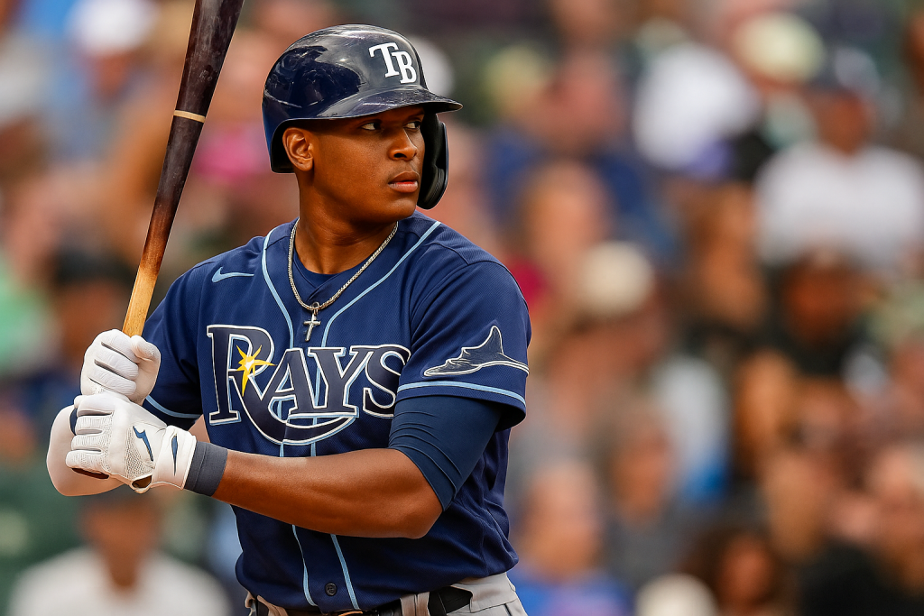 Junior Caminero at bat